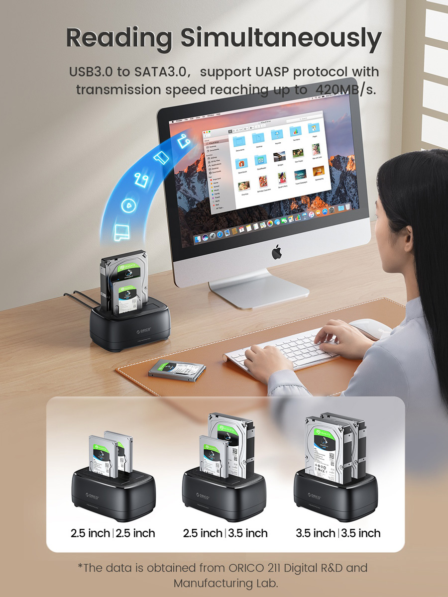 ORICO docking station για 2.5" ή 3.5" SATA HDD/SSD DD28U3-C, 2 θέσεων, 5Gbps, clone function, μαύρο | eLabstore.gr ORICO docking station για 2.5" ή 3.5" SATA HDD/SSD DD28U3-C, 2 θέσεων, 5Gbps, clone function, μαύρο | Συνοδευτικά PC | elabstore.gr