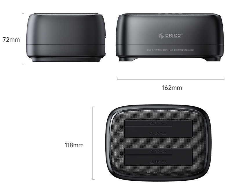 ORICO docking station για 2.5" ή 3.5" SATA HDD/SSD DD28U3-C, 2 θέσεων, 5Gbps, clone function, μαύρο | eLabstore.gr ORICO docking station για 2.5" ή 3.5" SATA HDD/SSD DD28U3-C, 2 θέσεων, 5Gbps, clone function, μαύρο - Image 6