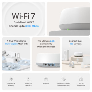 TP-LINK Home Mesh WiFi 7 System Deco BE25, 3600Mbps ΒΕ3600, V1.0 | Δικτυακά | elabstore.gr