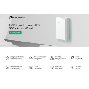 TP-LINK access point EAP615GP-Wall, WiFi 6, 1800Mbps AX1800, Mesh, GPON, V1.0 | Δικτυακά | elabstore.gr