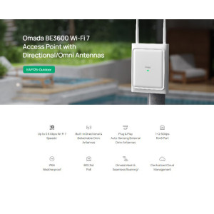 TP-LINK access point EAP725-Outdoor, WiFi 7, 3600Mbps BE3600, Mesh, V1.0 | Δικτυακά | elabstore.gr
