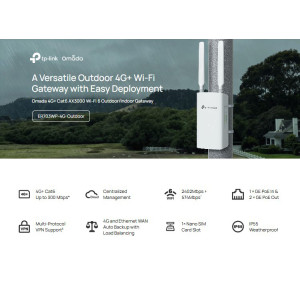 TP-LINK access point ER703WP-4G-Outdoor, WiFi 6, 3000Mbps AX3000, 4G+ Cat6, V1.0 | Δικτυακά | elabstore.gr