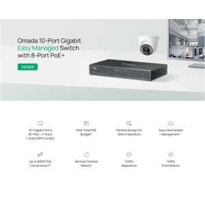 TP-LINK easy managed switch ES210GP, 10x Gigabit θύρες, PoE+, V1.0 | Δικτυακά | elabstore.gr