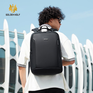 GOLDEN WOLF τσάντα πλάτης GB00731 με θήκη laptop 15.6", 17L, μαύρη | Προσωπική Φροντίδα | elabstore.gr