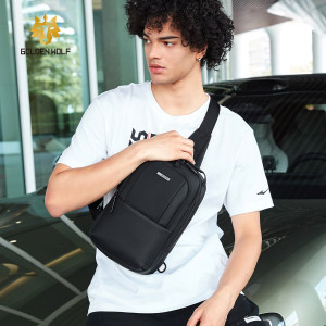 GOLDEN WOLF τσάντα Crossbody GXB00725, 4L, μαύρη | Προσωπική Φροντίδα | elabstore.gr