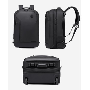 ARCTIC HUNTER τσάντα ταξιδίου LG00861 με θήκη laptop 15.6", τροχήλατη, 42L/54L, μαύρη | Προσωπική Φροντίδα | elabstore.gr