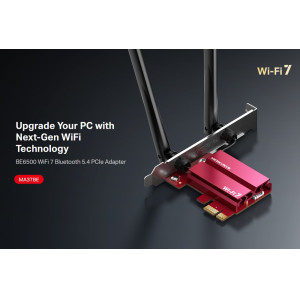 MERCUSYS κάρτα δικτύου WiFi 7 & Bluetooth MA37BE, 6500Mbps BE6500, PCIe, V1.0 | Δικτυακά | elabstore.gr