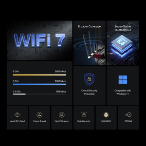 MERCUSYS κάρτα δικτύου WiFi 7 & Bluetooth MA37BE, 6500Mbps BE6500, PCIe, V1.0 | eLabstore.gr MERCUSYS κάρτα δικτύου WiFi 7 & Bluetooth MA37BE, 6500Mbps BE6500, PCIe, V1.0 | Δικτυακά | elabstore.gr