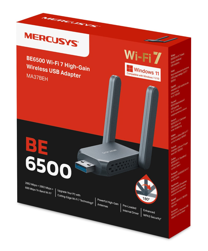 MERCUSYS ασύρματος USB αντάπτορας δικτύου MA37BEH, BE6500, Tri-Band, V1.0 | eLabstore.gr MERCUSYS ασύρματος USB αντάπτορας δικτύου MA37BEH, BE6500, Tri-Band, V1.0 | Δικτυακά | elabstore.gr