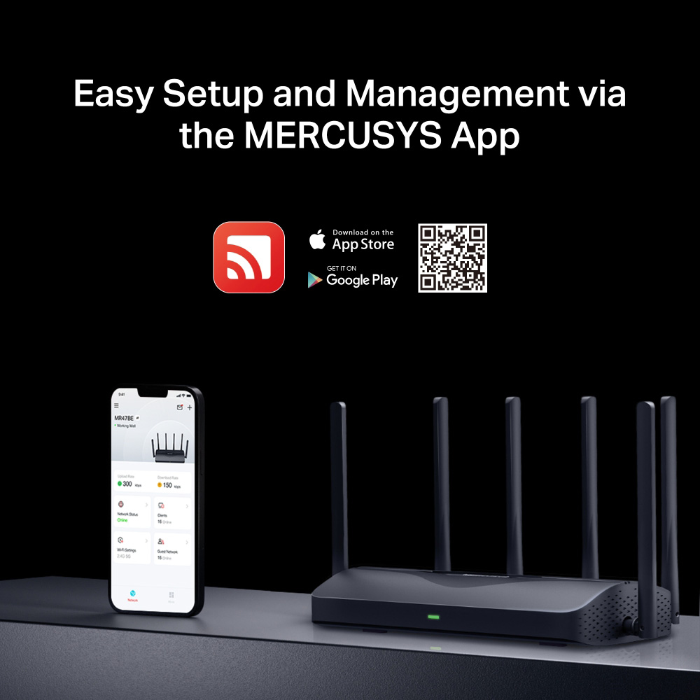 MERCUSYS router MR47BE, WiFi 7, 9.3Gbps BE9300, Tri-Band, V2.0 | eLabstore.gr MERCUSYS router MR47BE, WiFi 7, 9.3Gbps BE9300, Tri-Band, V2.0 - Image 6