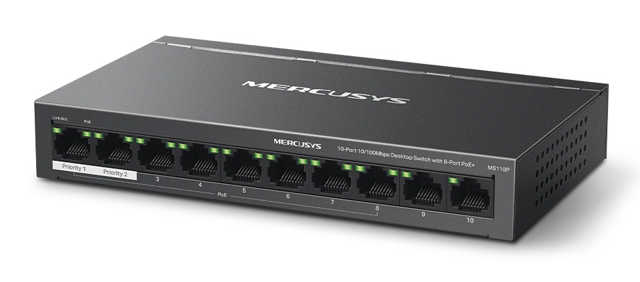 MERCUSYS desktop switch MS110P, 10x 10/100Mbps θύρες, PoE+, V1.0 | eLabstore.gr MERCUSYS desktop switch MS110P, 10x 10/100Mbps θύρες, PoE+, V1.0 | Δικτυακά | elabstore.gr