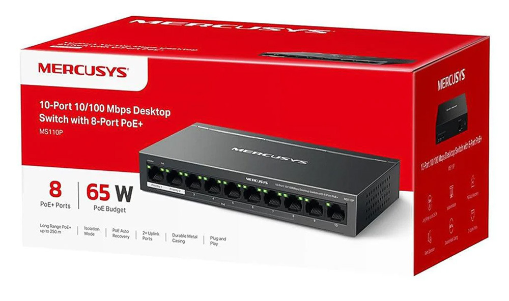 MERCUSYS desktop switch MS110P, 10x 10/100Mbps θύρες, PoE+, V1.0 | eLabstore.gr MERCUSYS desktop switch MS110P, 10x 10/100Mbps θύρες, PoE+, V1.0 | Δικτυακά | elabstore.gr