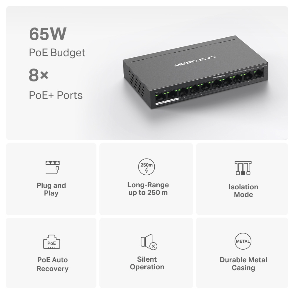 MERCUSYS desktop switch MS110P, 10x 10/100Mbps θύρες, PoE+, V1.0 | eLabstore.gr MERCUSYS desktop switch MS110P, 10x 10/100Mbps θύρες, PoE+, V1.0 | Δικτυακά | elabstore.gr