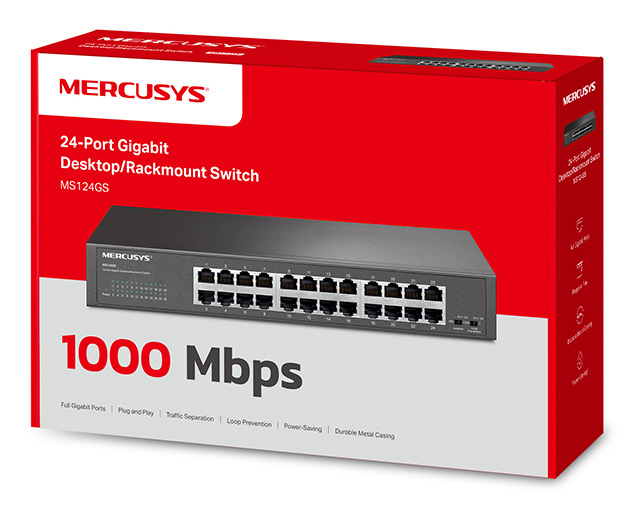 MERCUSYS desktop/rackmount switch MS124GS, 24x Gigabit θύρες, V1.0 | eLabstore.gr MERCUSYS desktop/rackmount switch MS124GS, 24x Gigabit θύρες, V1.0 | Δικτυακά | elabstore.gr