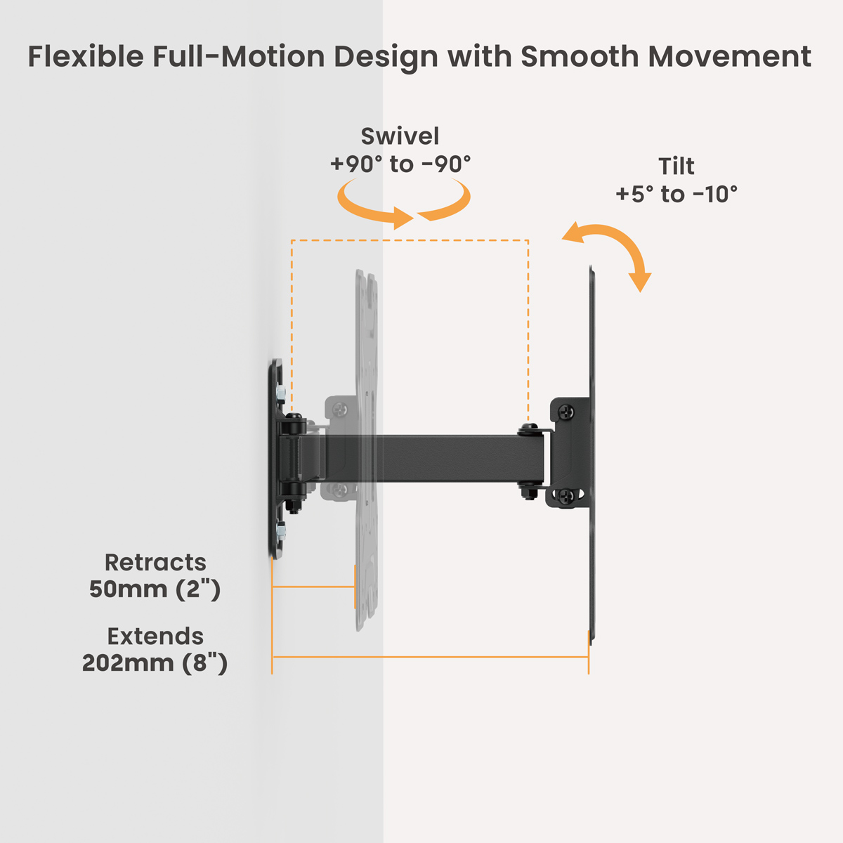 POWERTECH επιτοίχια βάση τηλεόρασης PT-1555, 23-43", έως 30kg, full motion | eLabstore.gr POWERTECH επιτοίχια βάση τηλεόρασης PT-1555, 23-43", έως 30kg, full motion | Εικόνα & Ήχος | elabstore.gr