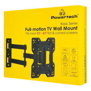 POWERTECH επιτοίχια βάση τηλεόρασης PT-1556, 23-43", έως 30kg, full motion | eLabstore.gr