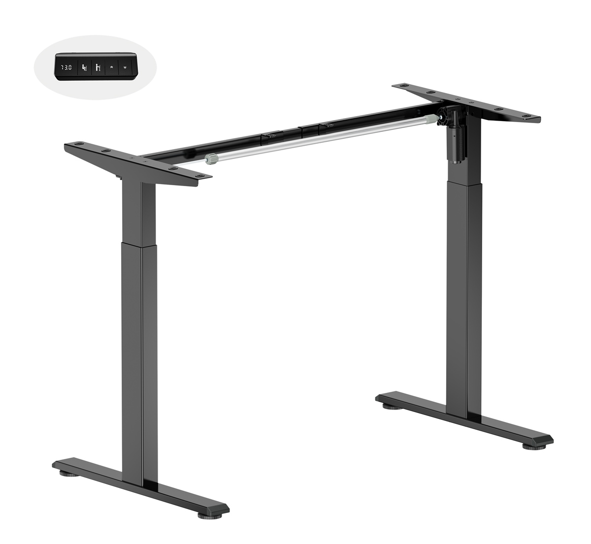 BRATECK σκελετός ηλεκτρικού γραφείου S22-22D, 1020~1400x600x700~1150mm, μαύρο | Αναλώσιμα - Είδη Γραφείου | elabstore.gr