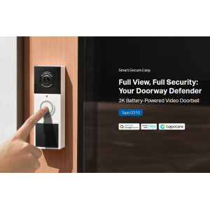 TP-LINK smart κουδούνι με κάμερα Tapo D210, 2K/3MP, WiFi, 6400mAh, IP65, V2.0 | Εργαλεία | elabstore.gr