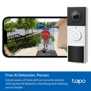 TP-LINK smart κουδούνι με κάμερα Tapo D210, 2K/3MP, WiFi, 6400mAh, IP65, V2.0 | Εργαλεία | elabstore.gr
