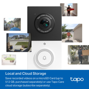TP-LINK smart κουδούνι με κάμερα Tapo D210, 2K/3MP, WiFi, 6400mAh, IP65, V2.0 | eLabstore.gr