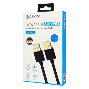 ORICO καλώδιο USB 2.0 U2-AA02, 480Mbps, 1.5m, μαύρο | Καλώδια - Αντάπτορες | elabstore.gr