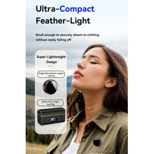 UPTECH ασύρματα μικρόφωνα UPW-M9MAX με θήκη φόρτισης, USB-C, 2.4GHz, μαύρο | Αξεσουάρ κινητών | elabstore.gr