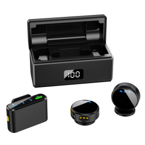 UPTECH ασύρματα μικρόφωνα UPW-M9MAX με θήκη φόρτισης, USB-C, 2.4GHz, μαύρο | Αξεσουάρ κινητών | elabstore.gr