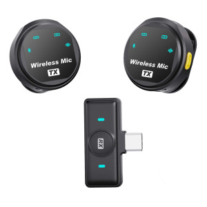 UPTECH ασύρματα μικρόφωνα UPWS-08 με θήκη φόρτισης, USB-C, 2.4GHz, μαύρο | Αξεσουάρ κινητών | elabstore.gr