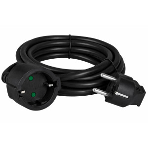 POWERTECH μπαλαντέζα ρεύματος PT-1562, 1x schuko, 16A, 5m, μαύρη | Τροφοδοσία Ρεύματος | elabstore.gr