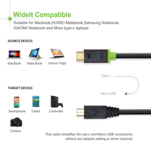 CABLETIME καλώδιο USB-C σε micro USB CT-U32-CMMCBG, 2A, 480Mbps, 1m, μαύρο | Καλώδια - Αντάπτορες | elabstore.gr