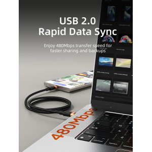 CABLETIME καλώδιο USB-C CT-CM60, 60W, 480Mbps, 1m, μαύρο | Καλώδια - Αντάπτορες | elabstore.gr