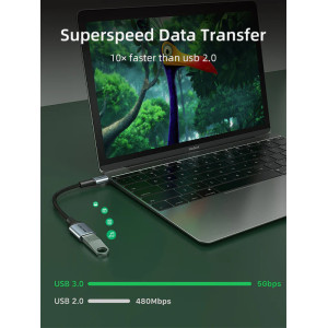 CABLETIME αντάπτορας USB-C σε USB CT-CMAF3.0, 5Gbps, γκρι | Καλώδια - Αντάπτορες | elabstore.gr