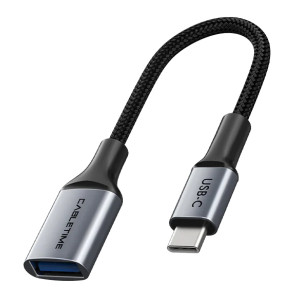 CABLETIME αντάπτορας USB-C σε USB CT-CMAF3.0, 5Gbps, γκρι | Καλώδια - Αντάπτορες | elabstore.gr