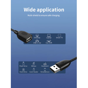 CABLETIME καλώδιο προέκτασης USB 2.0 CT-AMAF2.0, 480Mbps, 1.5m, μαύρο | eLabstore.gr