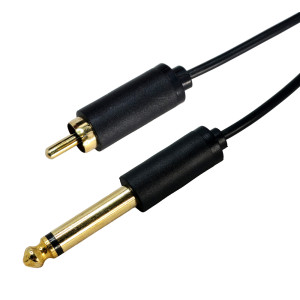 CABLETIME καλώδιο ήχου 6.35mm σε RCA AV323-11RCAG, 1.8m, μαύρο | Καλώδια - Αντάπτορες | elabstore.gr
