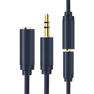 CABLETIME καλώδιο προέκτασης ήχου 3.5mm CT-AV302-H11G, gold plated, 1.5m, μπλε | Καλώδια - Αντάπτορες | elabstore.gr