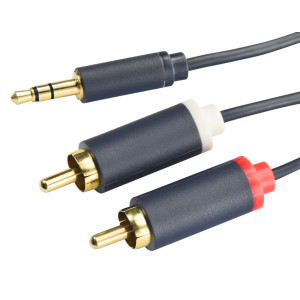 CABLETIME καλώδιο ήχου 3.5mm σε 2x RCA CT-AV303-H12G, 10m, μπλε | Καλώδια - Αντάπτορες | elabstore.gr