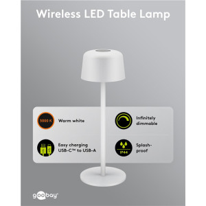 GOOBAY επιτραπέζιο φωτιστικό 77676, 3000K, dimmable, επαναφορτιζόμενο, λευκό | eLabstore.gr GOOBAY επιτραπέζιο φωτιστικό 77676, 3000K, dimmable, επαναφορτιζόμενο, λευκό | eLabstore.gr