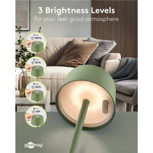 GOOBAY επιτραπέζιο φωτιστικό 77677, 3000K, dimmable, επαναφορτιζόμενο, πράσινο | Φωτισμός | elabstore.gr