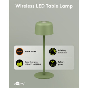 GOOBAY επιτραπέζιο φωτιστικό 77677, 3000K, dimmable, επαναφορτιζόμενο, πράσινο | eLabstore.gr GOOBAY επιτραπέζιο φωτιστικό 77677, 3000K, dimmable, επαναφορτιζόμενο, πράσινο | eLabstore.gr