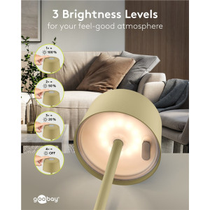 GOOBAY επιτραπέζιο φωτιστικό 77678, 3000K, dimmable, επαναφορτιζόμενο, μπεζ | Φωτισμός | elabstore.gr