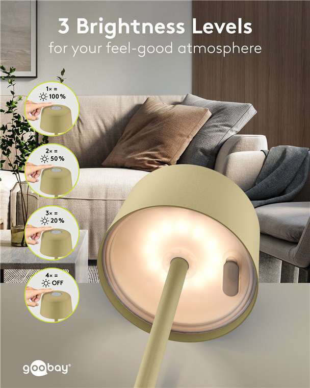 GOOBAY επιτραπέζιο φωτιστικό 77678, 3000K, dimmable, επαναφορτιζόμενο, μπεζ | eLabstore.gr GOOBAY επιτραπέζιο φωτιστικό 77678, 3000K, dimmable, επαναφορτιζόμενο, μπεζ | Φωτισμός | elabstore.gr
