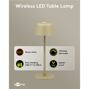 GOOBAY επιτραπέζιο φωτιστικό 77678, 3000K, dimmable, επαναφορτιζόμενο, μπεζ | eLabstore.gr GOOBAY επιτραπέζιο φωτιστικό 77678, 3000K, dimmable, επαναφορτιζόμενο, μπεζ | eLabstore.gr