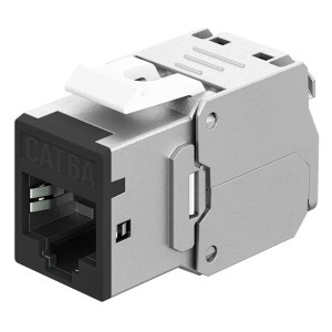 GOOBAY Keystone module RJ45 77943, CAT 6A STP, slim, toolfree, ασημί/μαύρο | Εξοπλισμός IT | elabstore.gr