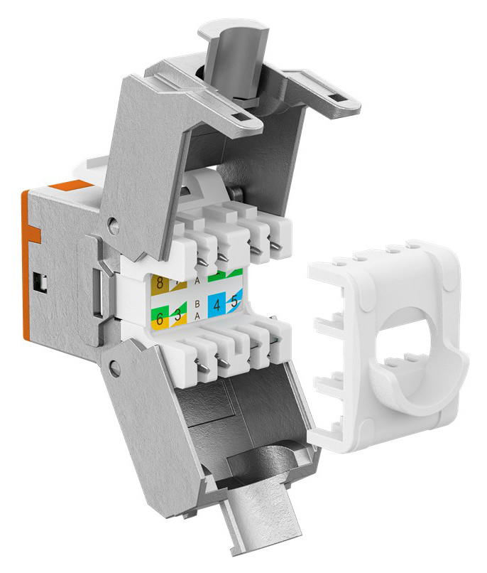GOOBAY Keystone module RJ45 77947, CAT 6A STP, slim, toolfree, ασημί/πορτοκαλί | eLabstore.gr GOOBAY Keystone module RJ45 77947, CAT 6A STP, slim, toolfree, ασημί/πορτοκαλί | Εξοπλισμός IT | elabstore.gr