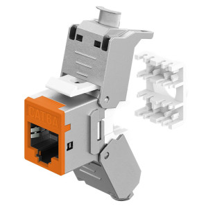 GOOBAY Keystone module RJ45 77947, CAT 6A STP, slim, toolfree, ασημί/πορτοκαλί | eLabstore.gr GOOBAY Keystone module RJ45 77947, CAT 6A STP, slim, toolfree, ασημί/πορτοκαλί | Εξοπλισμός IT | elabstore.gr