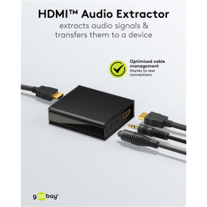 GOOBAY HDMI audio extractor 79138, 4K/30Hz, μαύρο | Καλώδια - Αντάπτορες | elabstore.gr