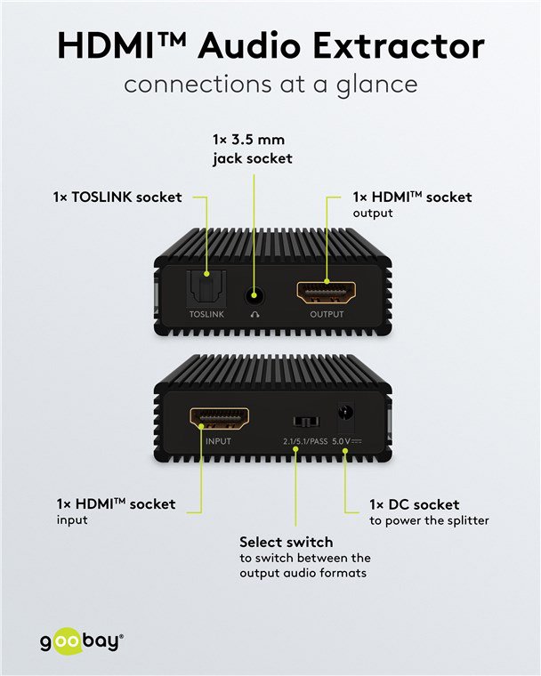 GOOBAY HDMI audio extractor 79138, 4K/30Hz, μαύρο | eLabstore.gr GOOBAY HDMI audio extractor 79138, 4K/30Hz, μαύρο | Καλώδια - Αντάπτορες | elabstore.gr