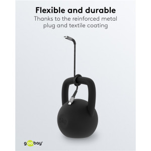 GOOBAY καλώδιο USB-C 79559, 60W, 480Mbps, 0.15m, μαύρο | Καλώδια - Αντάπτορες | elabstore.gr