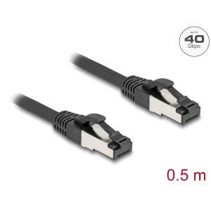 DELOCK καλώδιο δικτύου 80570, CAT 8.1 S/FTP, copper, 2000MHz, 0.50m, μαύρο | Καλώδια - Αντάπτορες | elabstore.gr